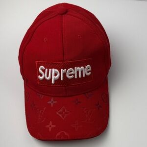 Supreme Red Monogram Cap